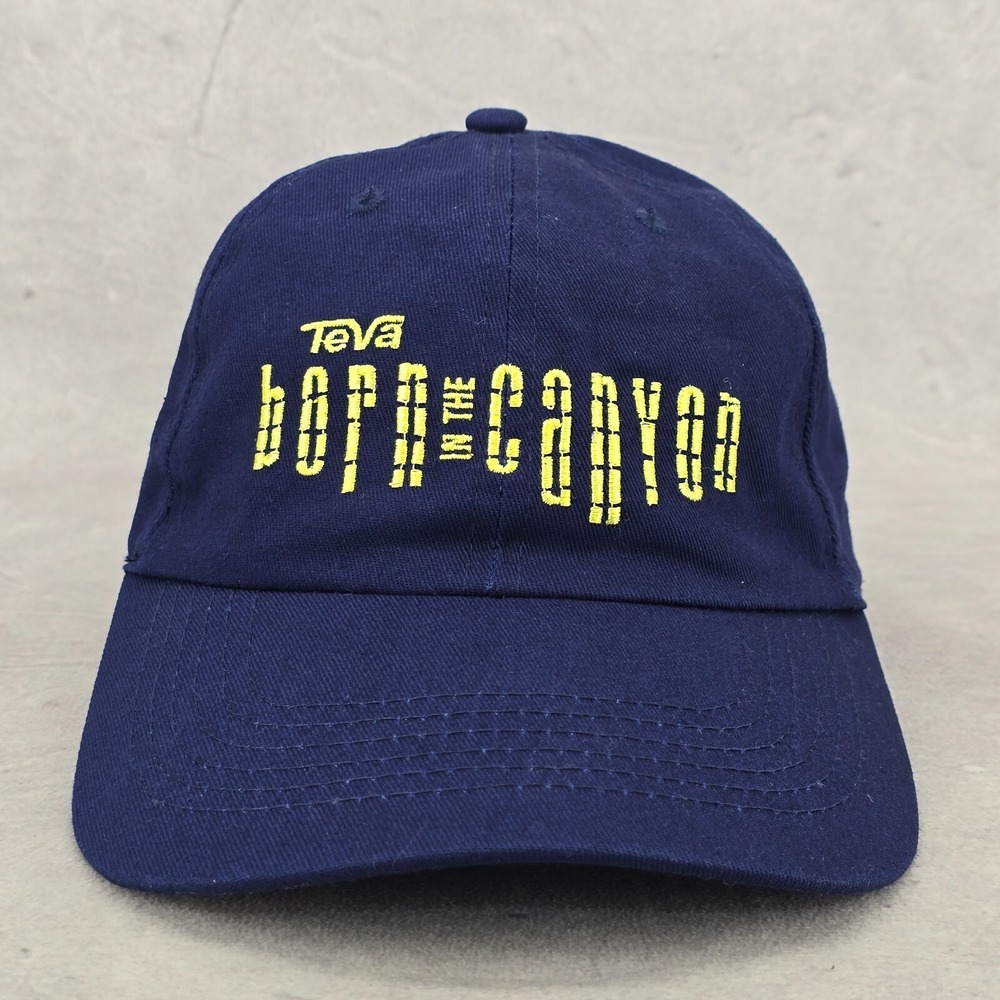 Teva Hat Born In The Canyon‎ Logo Adjustable Strapback Blue Cap One Size